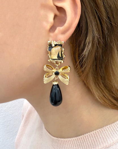 Clip Earrings Black