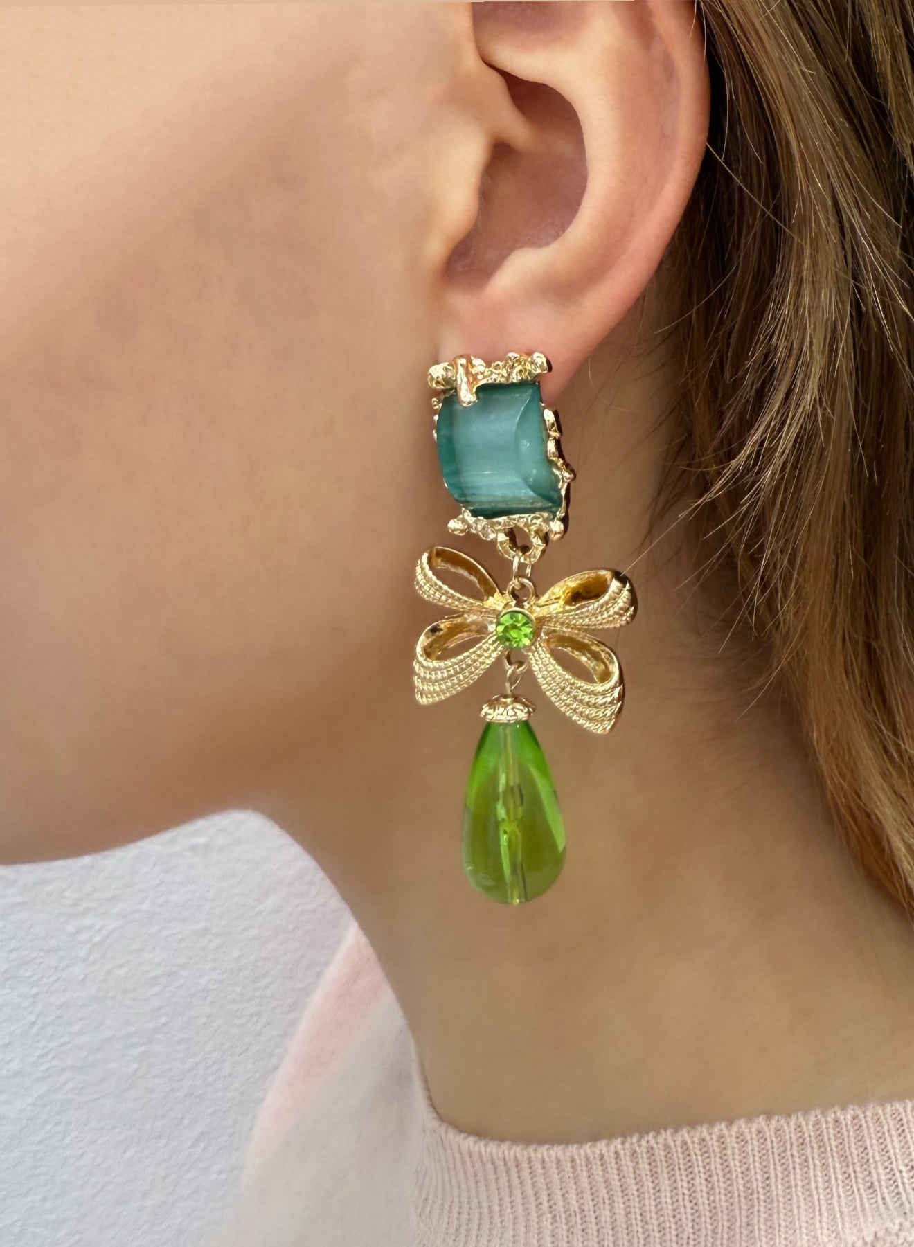 Clip Earrings Green